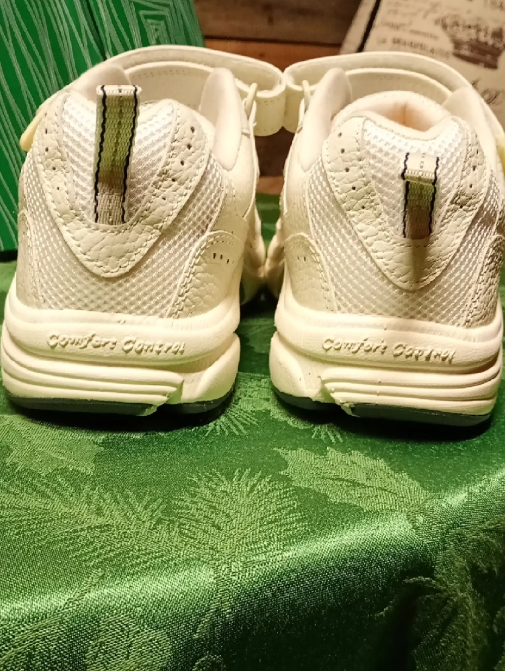 Dr. Comfort Men’s Cream Diabetic Athletic Shoes with Hook-and-Loop Strap